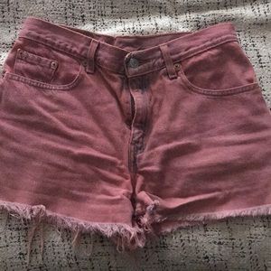 Red Levi’s Jean shorts